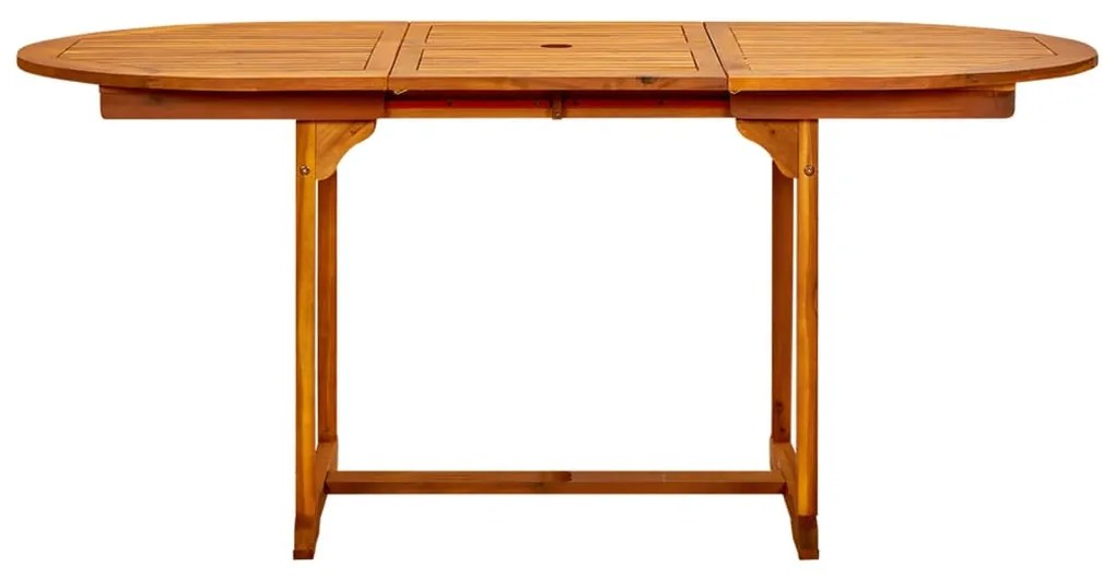 Mesa de jantar p/ jardim (120-170)x80x75 cm acácia maciça