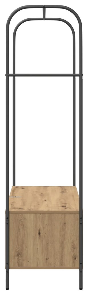 Cabide de Roupas com Prateleiras em Carvalho Artesanal 100x44x160 cm