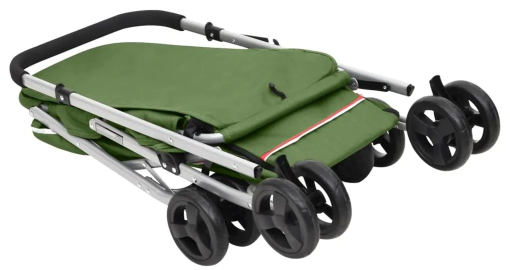 Carrinho dobrável para cães 100x49x96 cm tecido linho verde