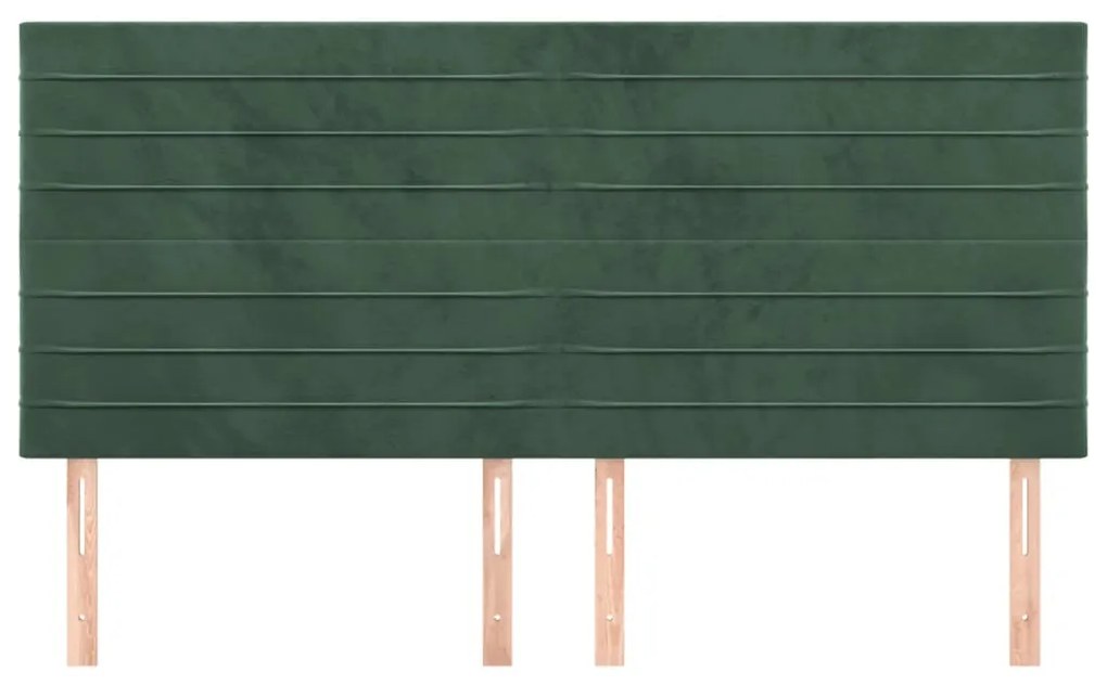 Cabeceira de cama 4 pcs veludo 80x5x78/88 cm verde-escuro