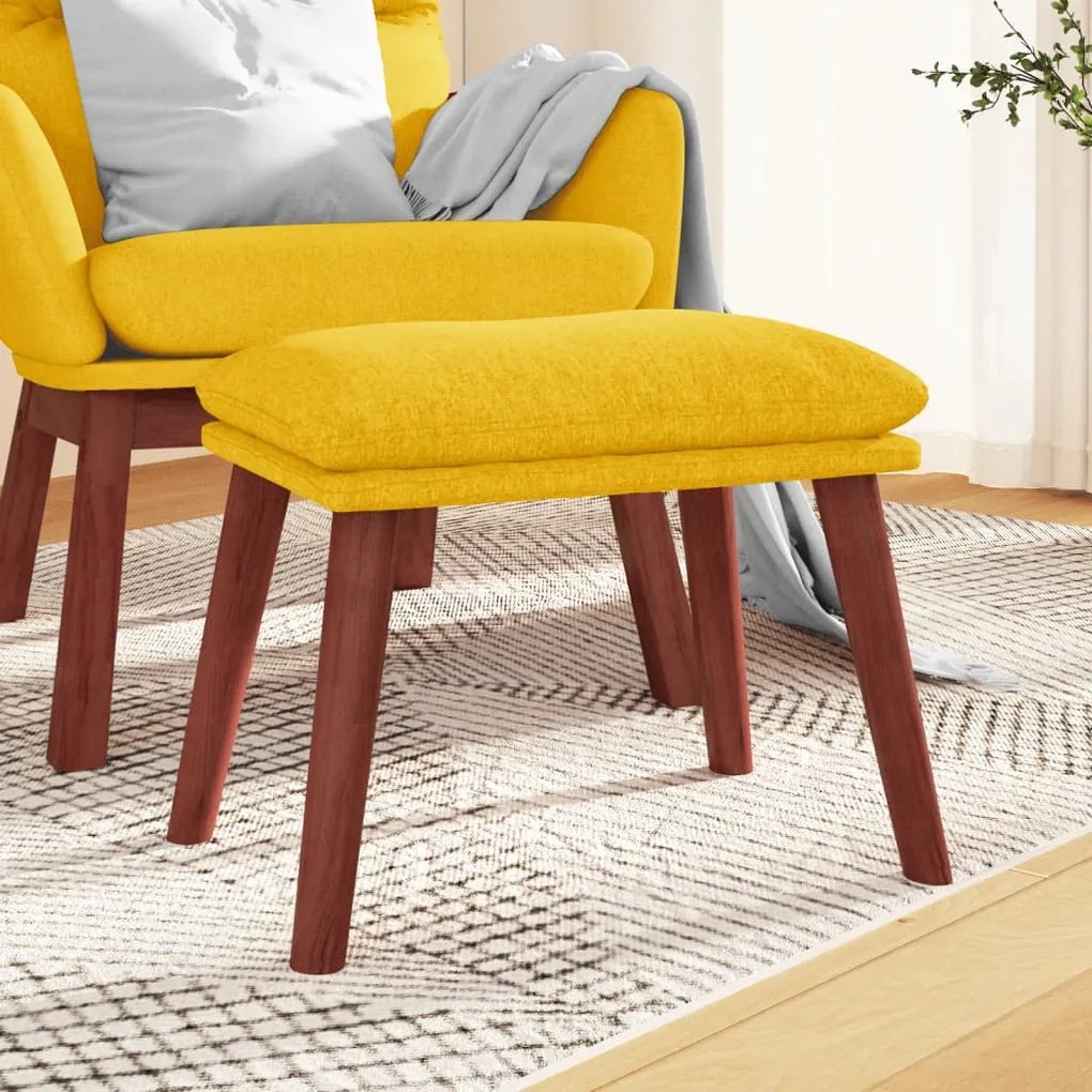vidaXL Apoio de pés 45x29,5x35 cm tecido amarelo mostarda