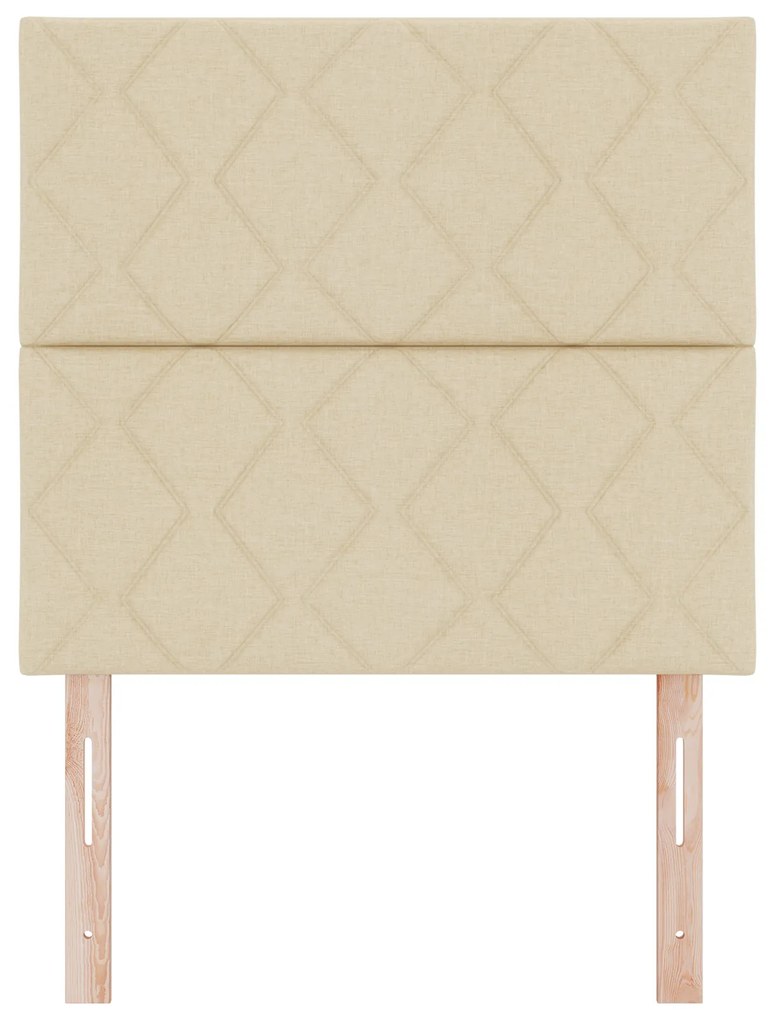 Cabeceira vidaXL Design de Blocagem de Diamante Creme 90 cm Tecido, Ca