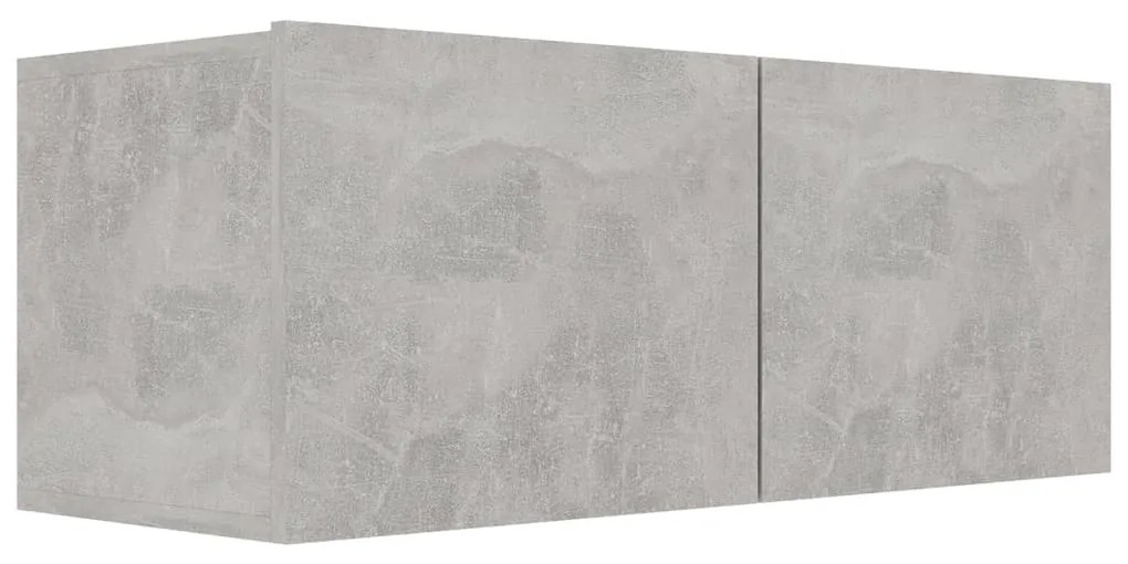 4 pcs conjunto móveis de TV derivados madeira cinzento cimento