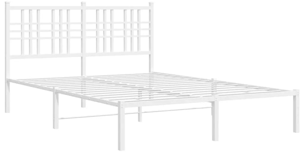 Estrutura de cama com cabeceira 120x200 cm metal branco