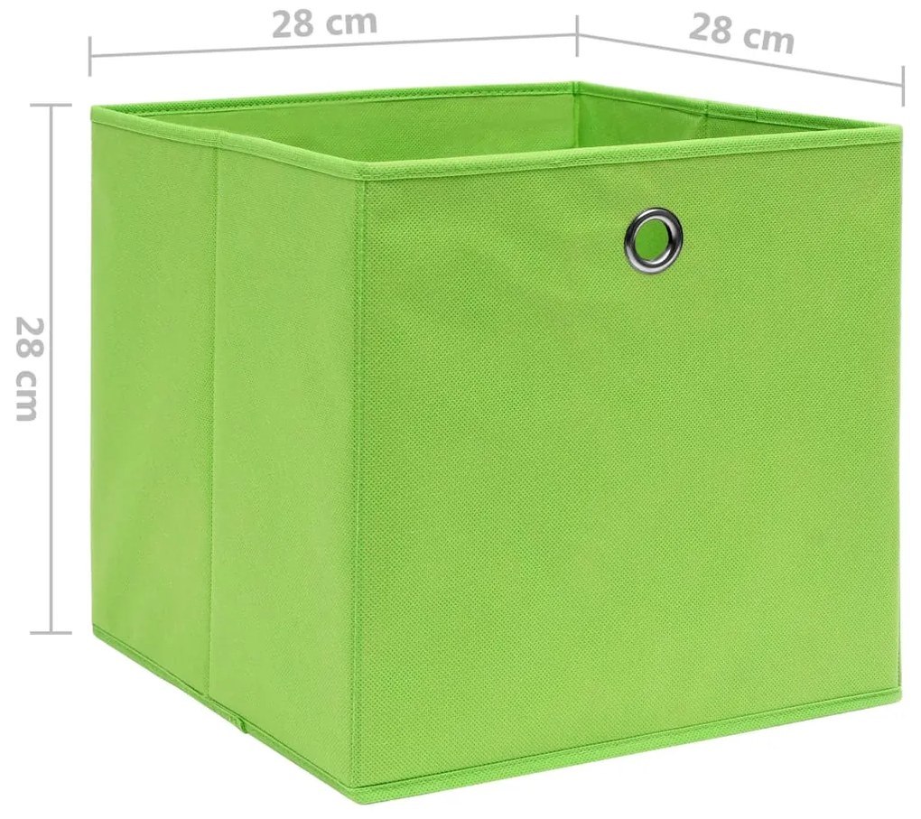 Caixas arrumação 4 pcs 28x28x28 cm tecido-não-tecido verde