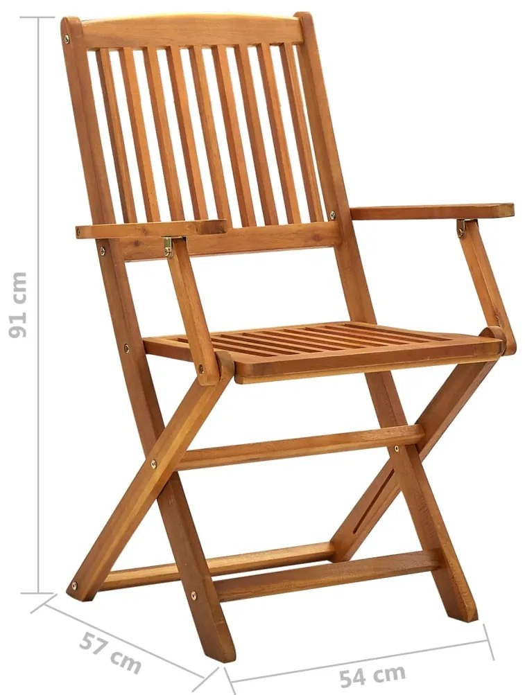 Cadeiras de jardim dobráveis 2 pcs madeira acácia maciça