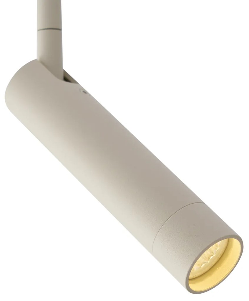 Foco moderno bege com branco para sistema de calha monofásico - Iconic Ivy Moderno