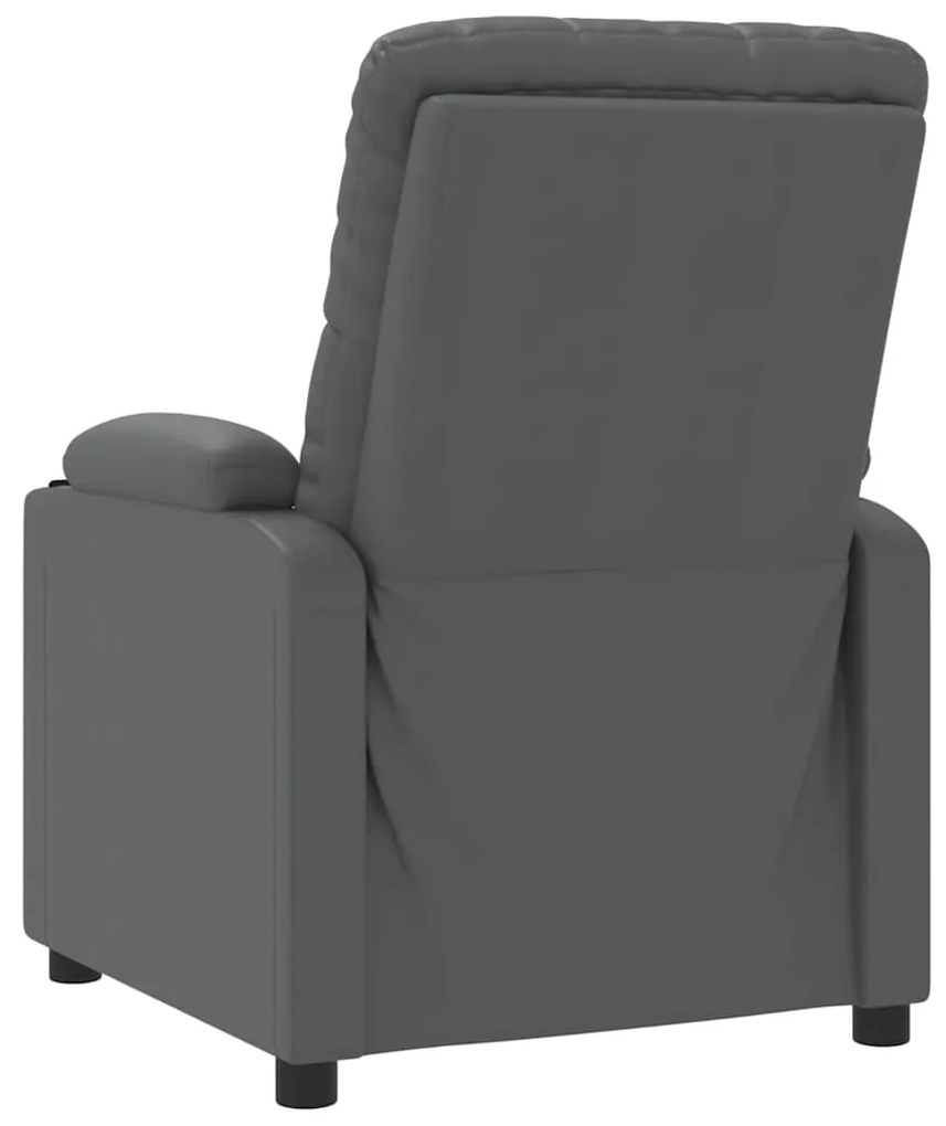 Poltrona de massagens elevatória couro artificial cinzento