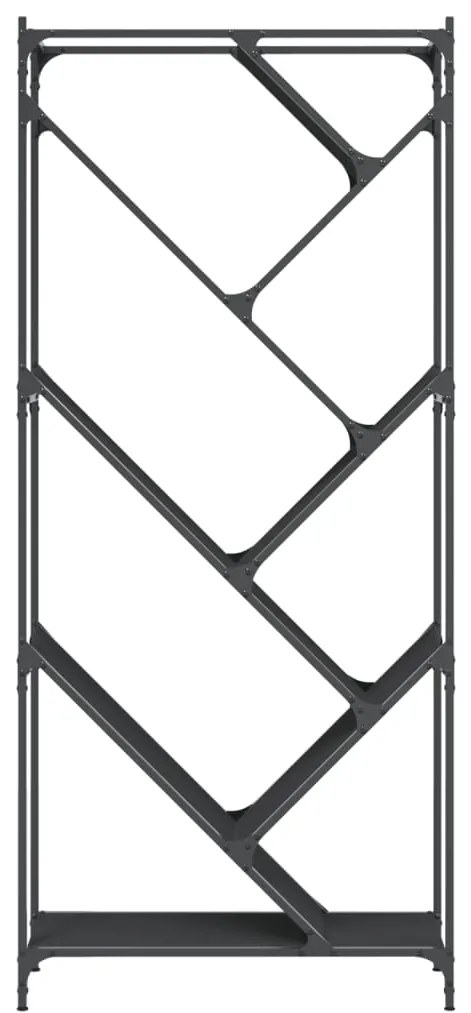 Estante 79x30x180 cm derivados de madeira e metal preto