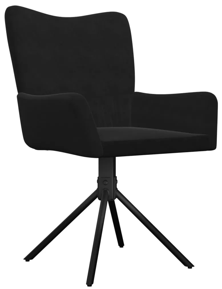Cadeiras de jantar giratórias 2 pcs veludo preto