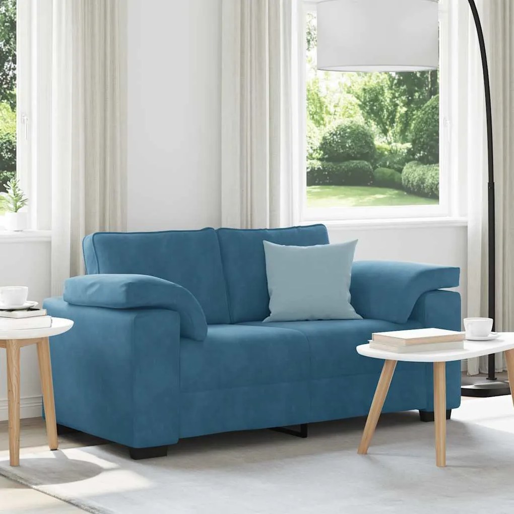 vidaXL Sofá-luvas 120 cm veludo azul