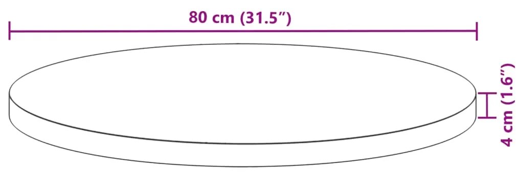 Tampo de mesa redondo Ø80x4 cm madeira de acácia maciça
