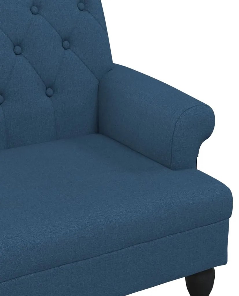 Banco com encosto 120x62x75,5 cm tecido azul