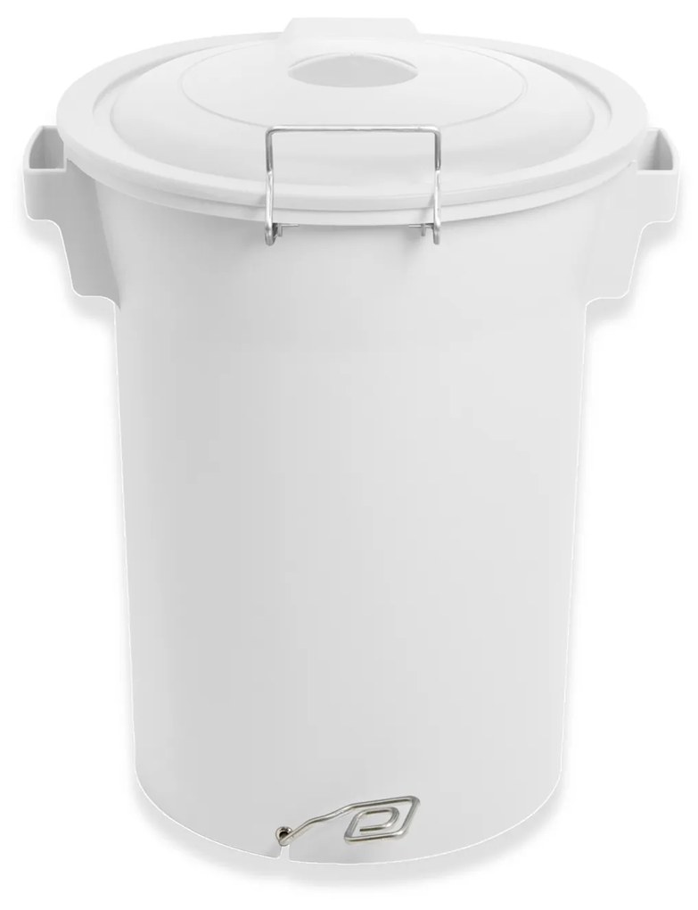Contentor Lixo com Pedal e Tampa Branco 52l 48X50X56cm