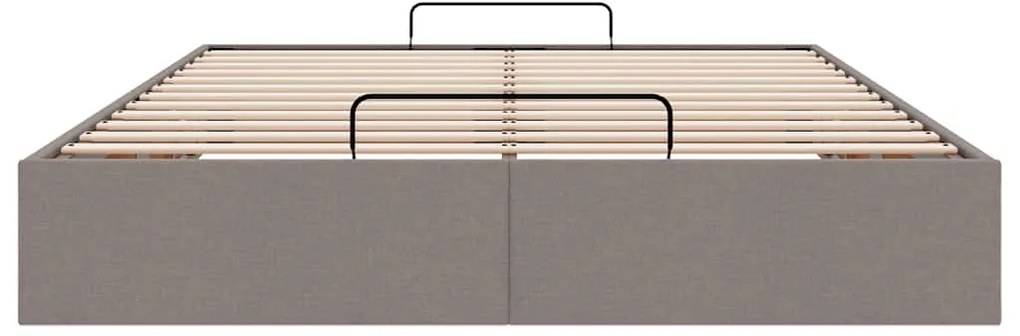 Estrutura de cama otomana sem colchão 140x200cm tecido cinzento