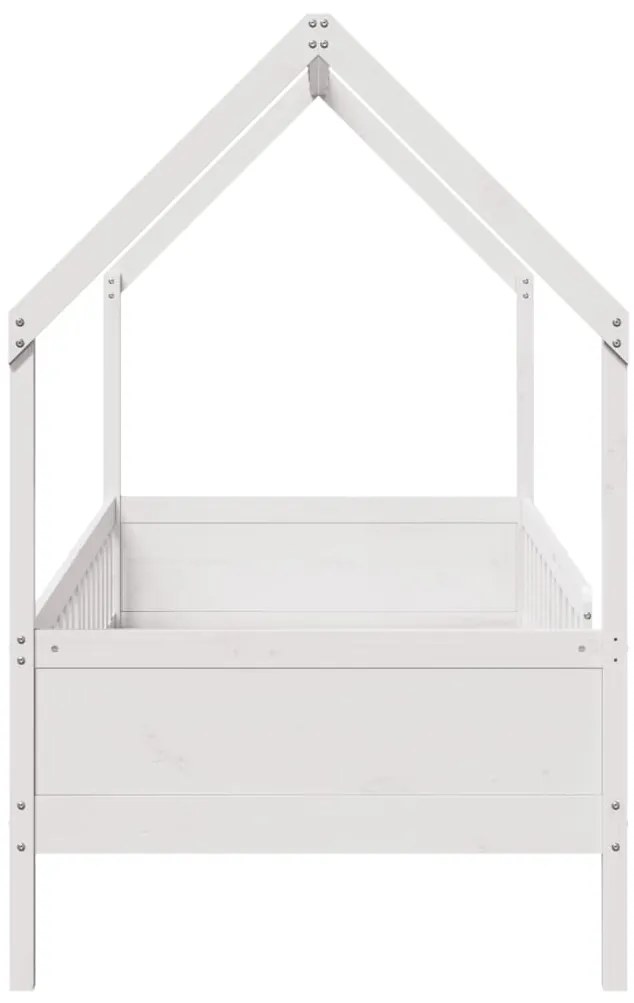 Cama infantil formato de casa 90x200 cm pinho maciço branco