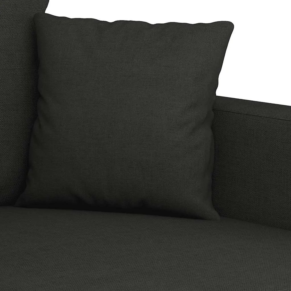Sofá de 3 lugares tecido 180 cm preto