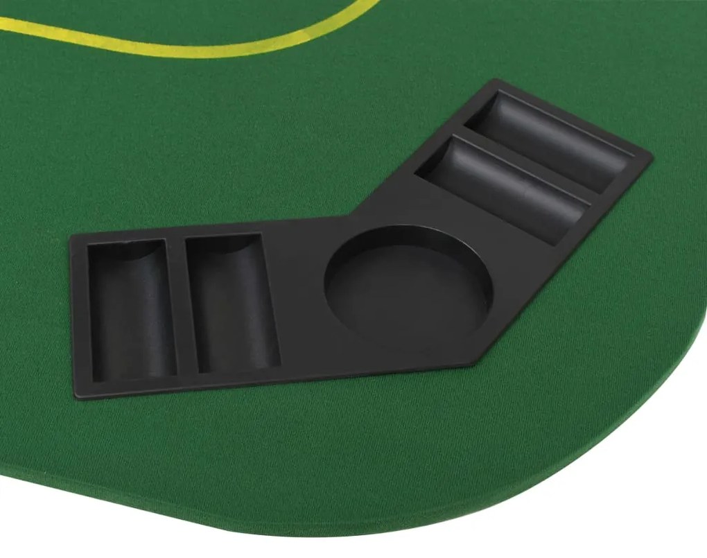 Tabuleiro póquer dobrável em 4 p/ 8 jogadores retangular verde