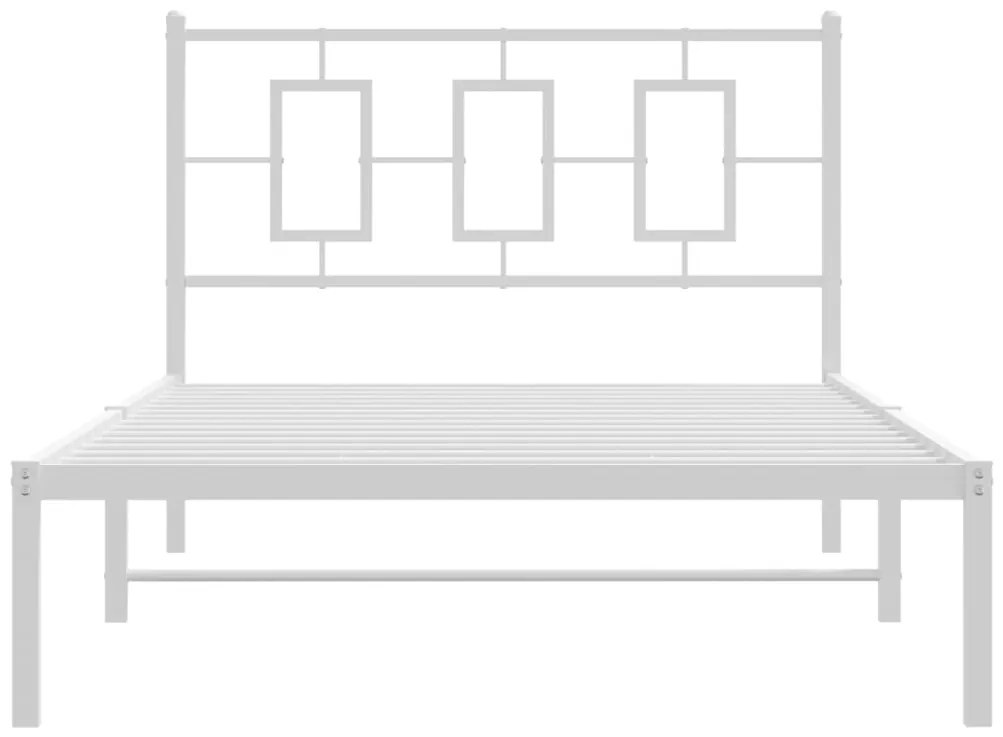 Estrutura de cama em metal com cabeceira 107x203 cm branco