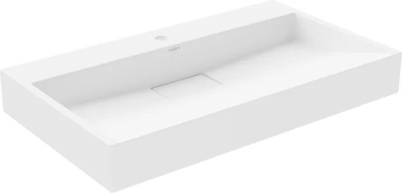 Mexen Ava lavatório de bancada em conglomerado 1/O 80 x 46 cm, branco - 23018001