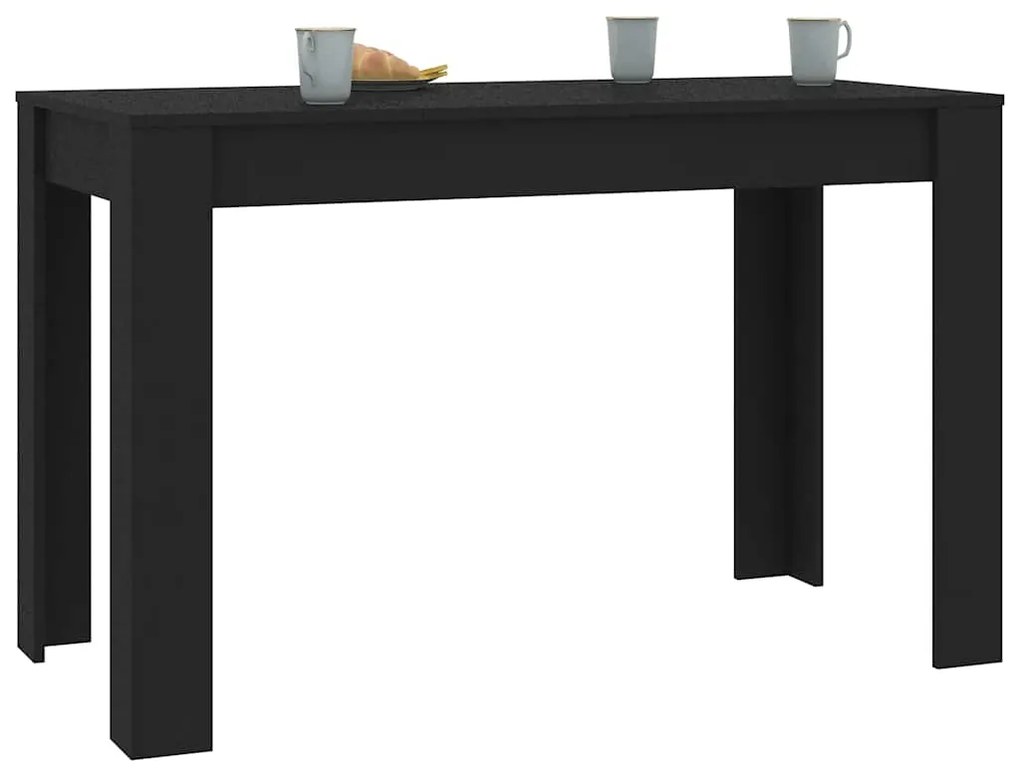 Mesa de jantar 120x60x76 cm derivados de madeira preto