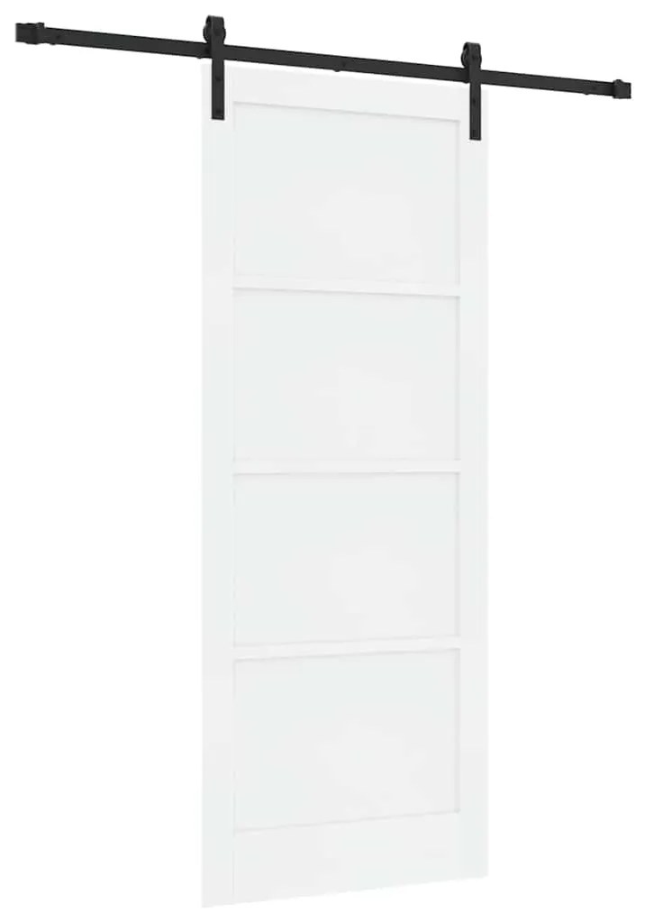Porta Deslizante vidaXL com Conjunto de Ferragens Branca 86x211 cm Mad