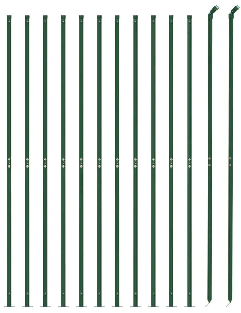Cerca de malha de arame com flange 1,4x25 m verde