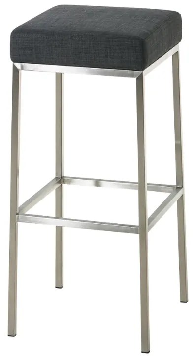 Banco de bar Montreal em tecido com estrutura prateada 37 x 83 x 37 cm Cinzento escuro
