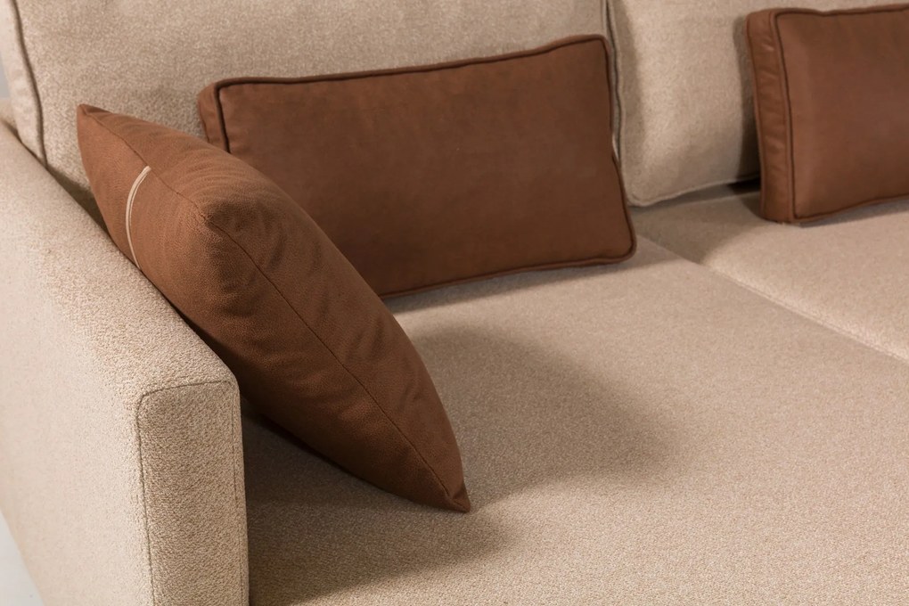 Sofá-Cama de Canto Matris – Castanho – 285x90x192 cm