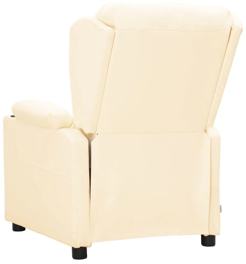 Poltrona elevatória couro artificial cor creme