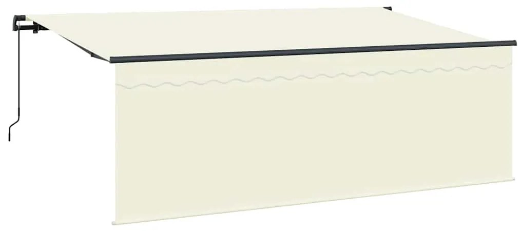 Toldo com Cortina Creme 350 x 200 x 120 cm Tecido, Metal
