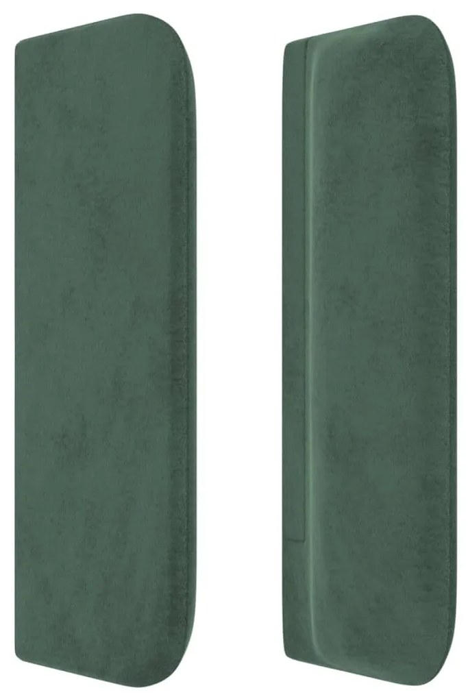 Cabeceira de cama c/ abas veludo 163x16x78/88cm verde-escuro