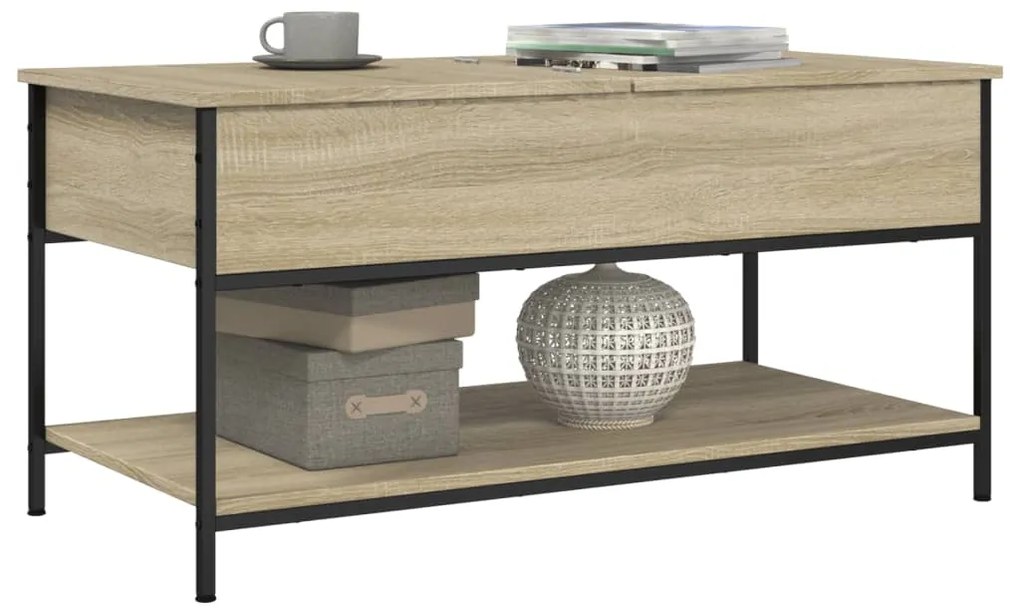 Mesa de centro 100x50x50cm deriv. madeira/metal carvalho sonoma