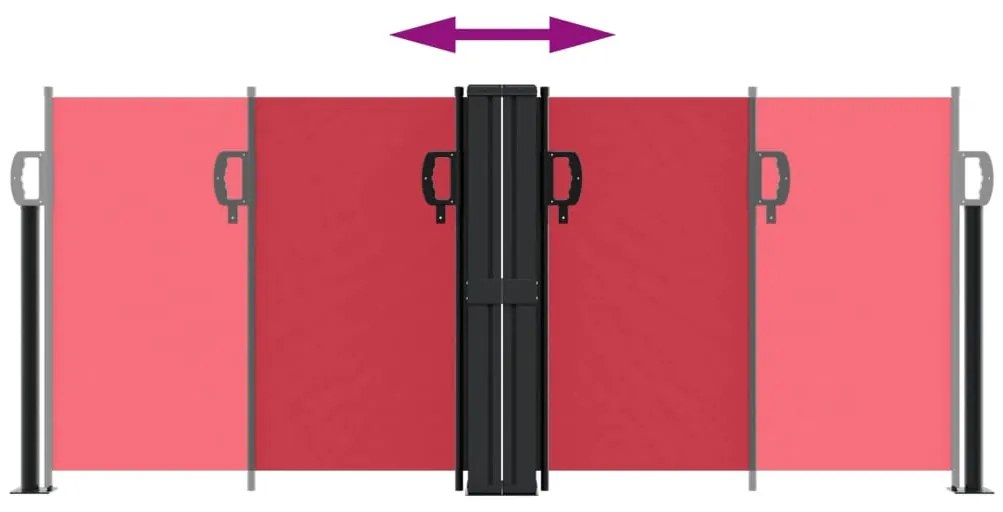 Toldo lateral retrátil 100x1000 cm vermelho
