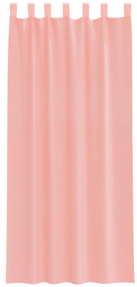 Cortinas de voile com laços 2 pcs rosa 140x225 cm