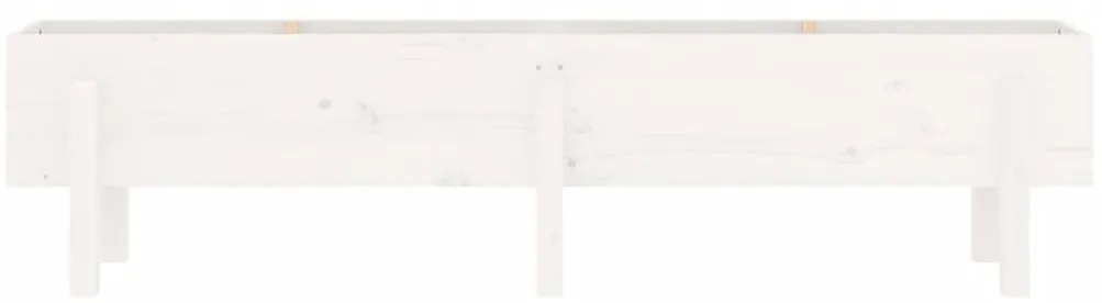 Canteiro elevado de jardim 160x30x38 cm pinho maciço branco