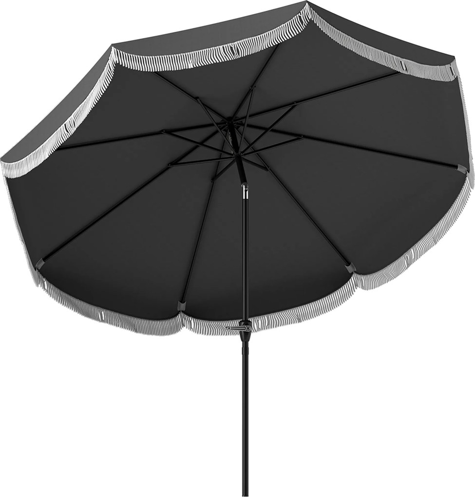 Outsunny Guarda-sol Ø269 cm, Proteção UV Guarda-sol octogonal para varanda, proteção solar para jardim, Cinza escuro | Aosom Portugal