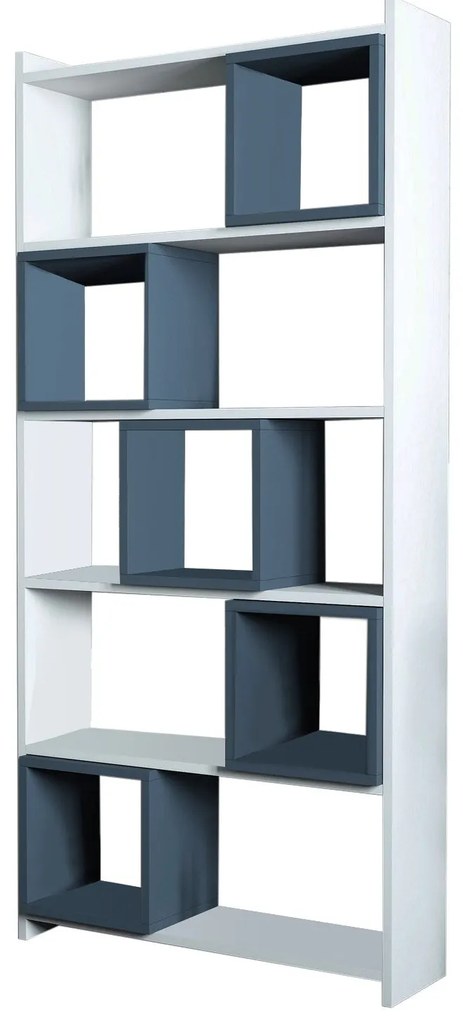 Estante Box – Branco e Azul – 80x170x22 cm