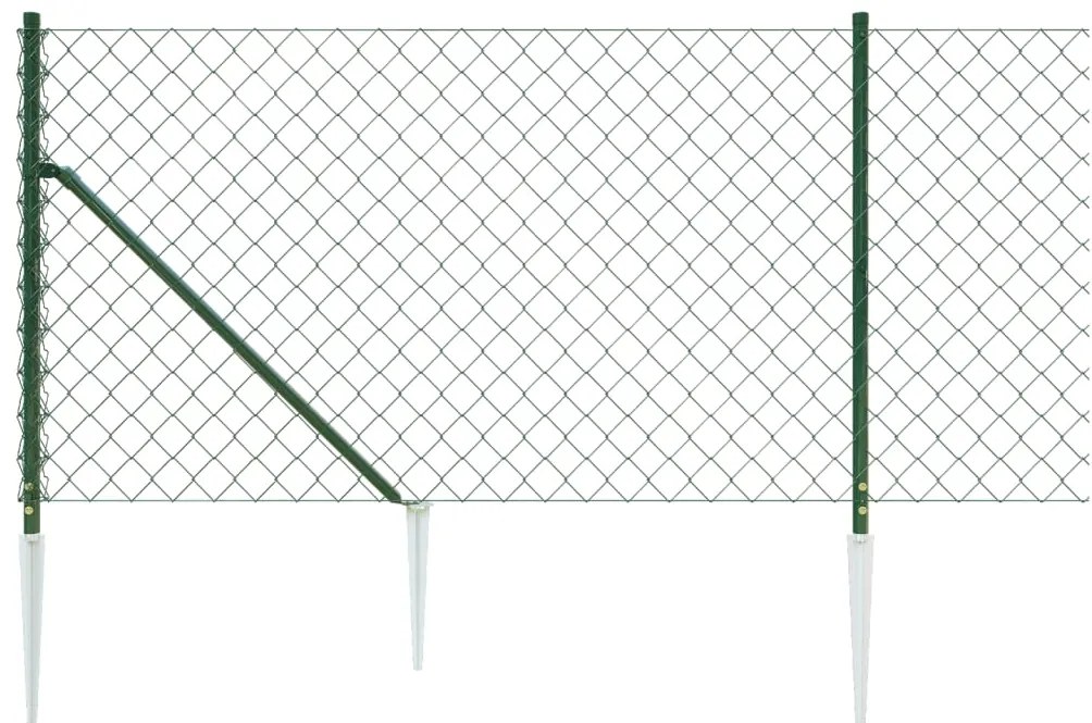 Cerca de arame com estacas de fixação 1,1x10 m verde