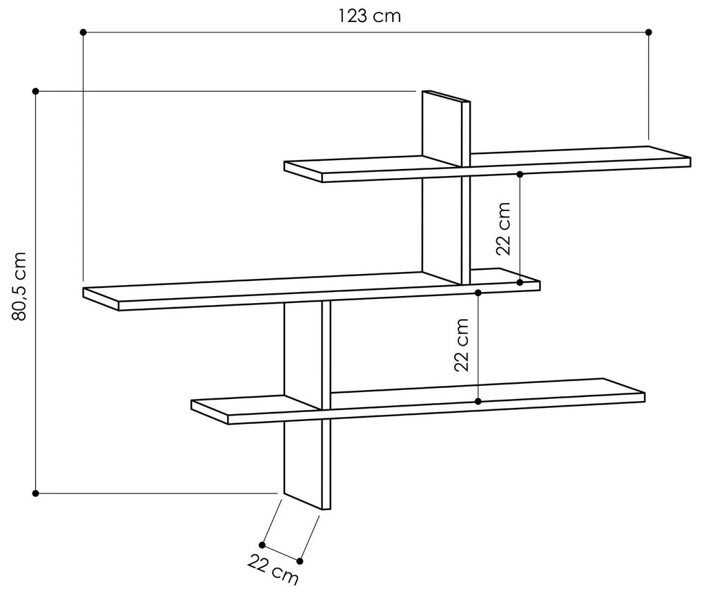 Prateleira de Parede Leo – Branco – 123x80,5x22 cm
