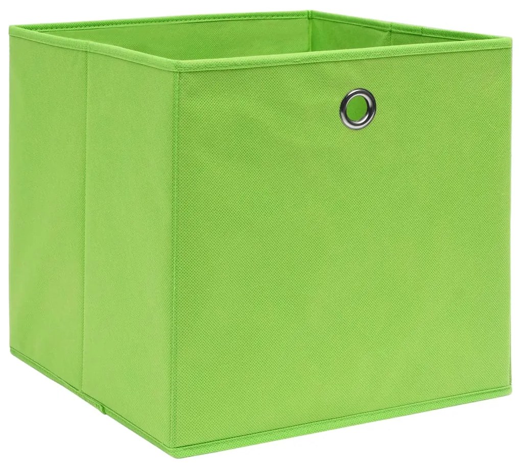 Caixas arrumação 10 pcs 28x28x28 cm tecido-não-tecido verde