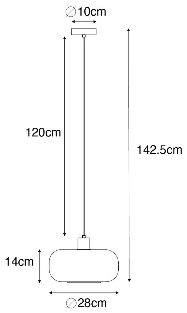 Candeeiro suspenso art déco preto com vidro âmbar - Bizle Art Deco