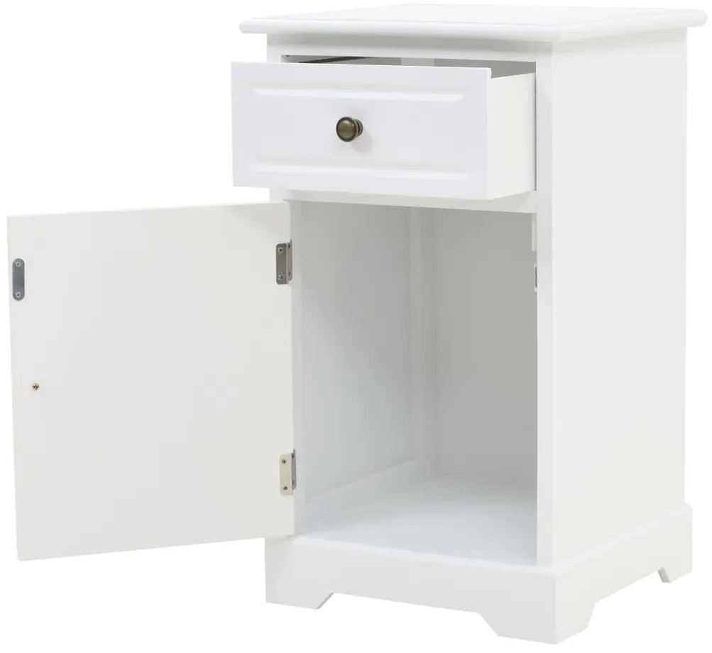 Mesa de cabeceira em MDF e madeira de pinho 35x32x59 cm