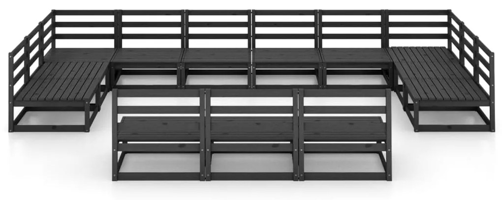 13 pcs conjunto lounge de jardim pinho maciço