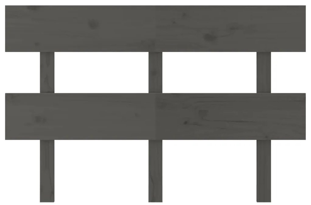 Cabeceira de cama 124x3x81 cm pinho maciço cinzento