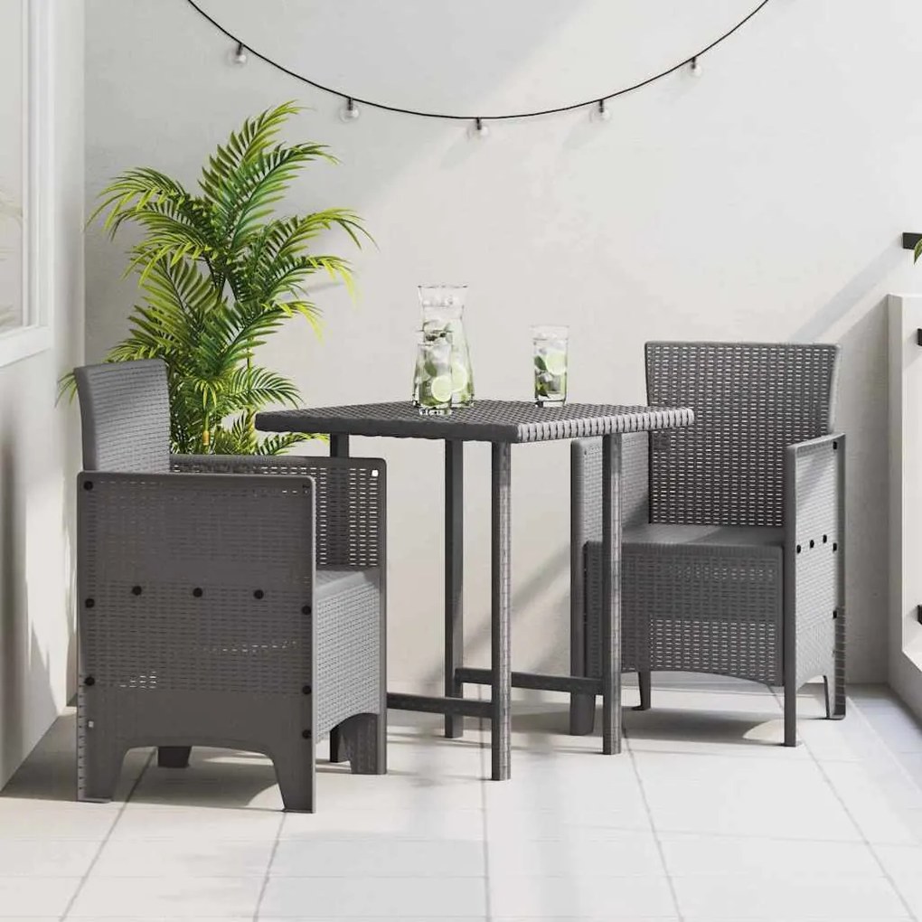vidaXL Cadeira de Jardim 2 pcs Cinzento-claro 53 x 49 x 85 cm PP
