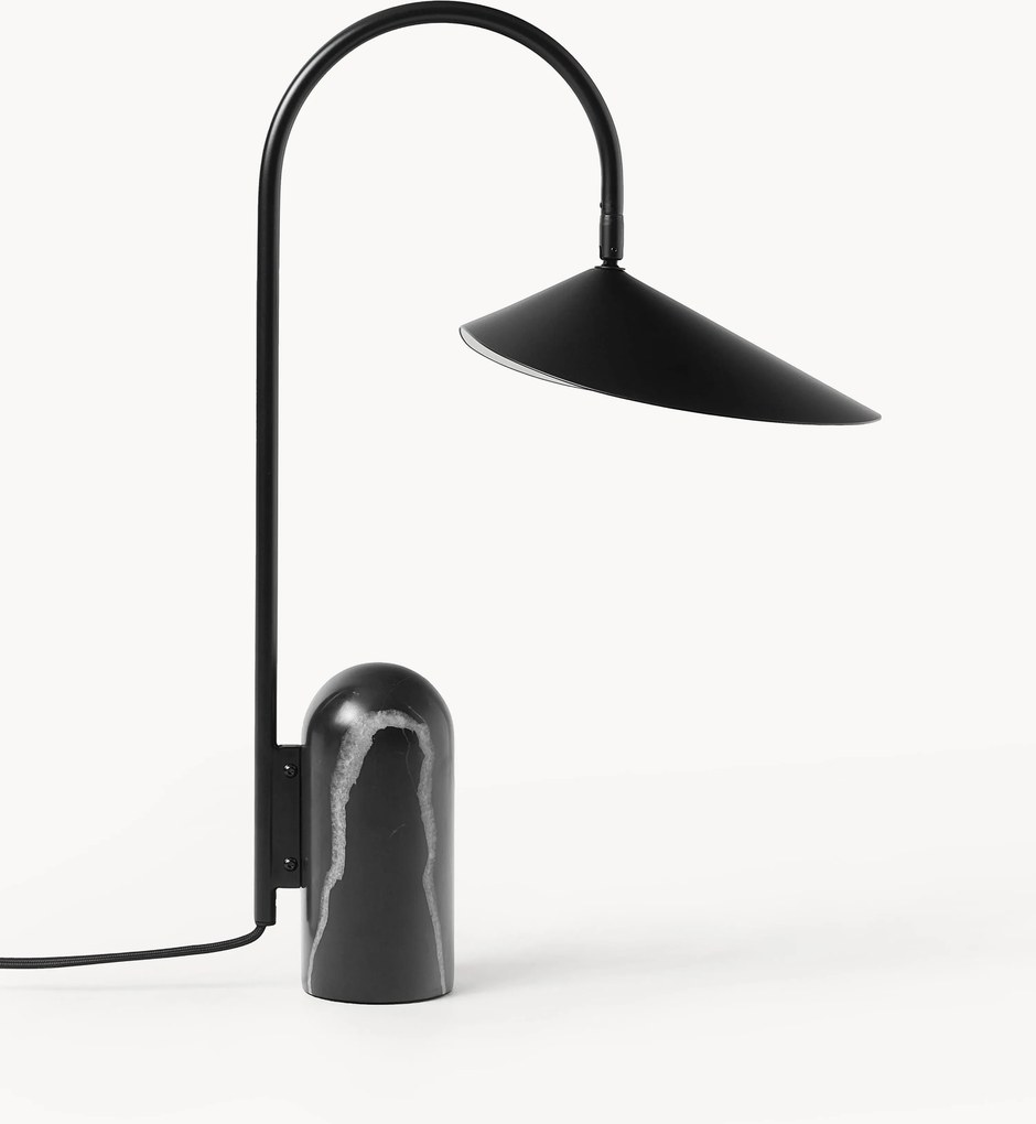 Candeeiro de mesa grande regulável com base em mármore Arum