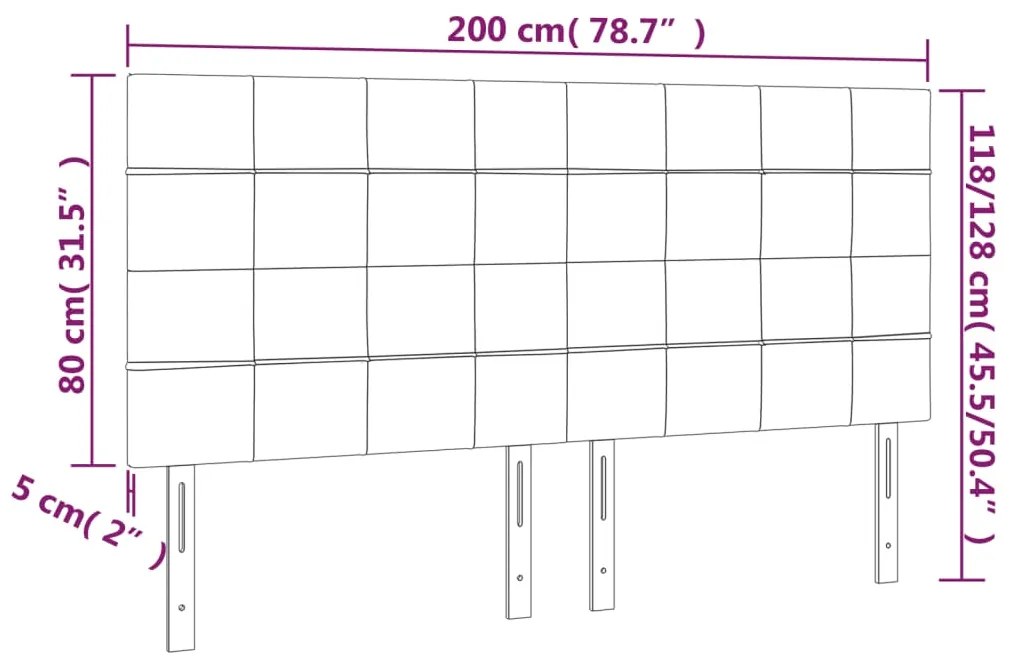 Cabeceira de cama 4 pcs veludo 100x5x78/88 cm preto