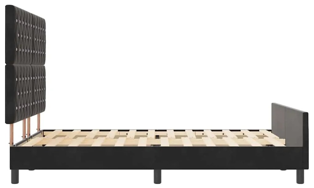Estrutura de Cama de Veludo Preto vidaXL 140x200 cm