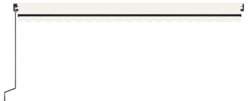 Toldo retrátil manual com LED 500x300 cm cor creme